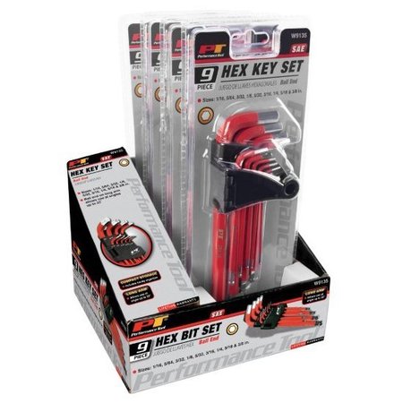 Performance Tool 9-Piece Long Arm Sae Hex Key Set, W9135 W9135